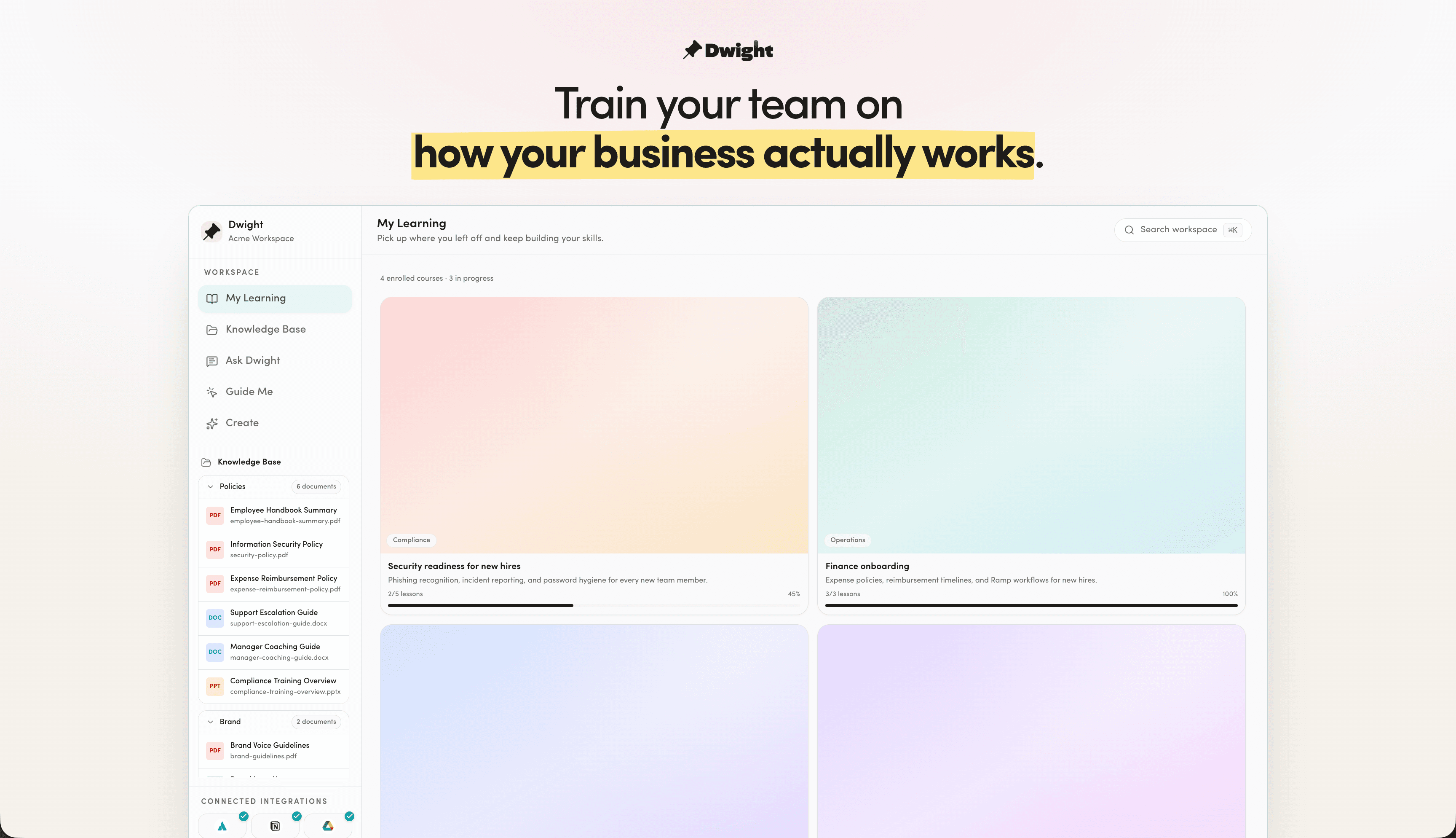 Dwight product interface illustration