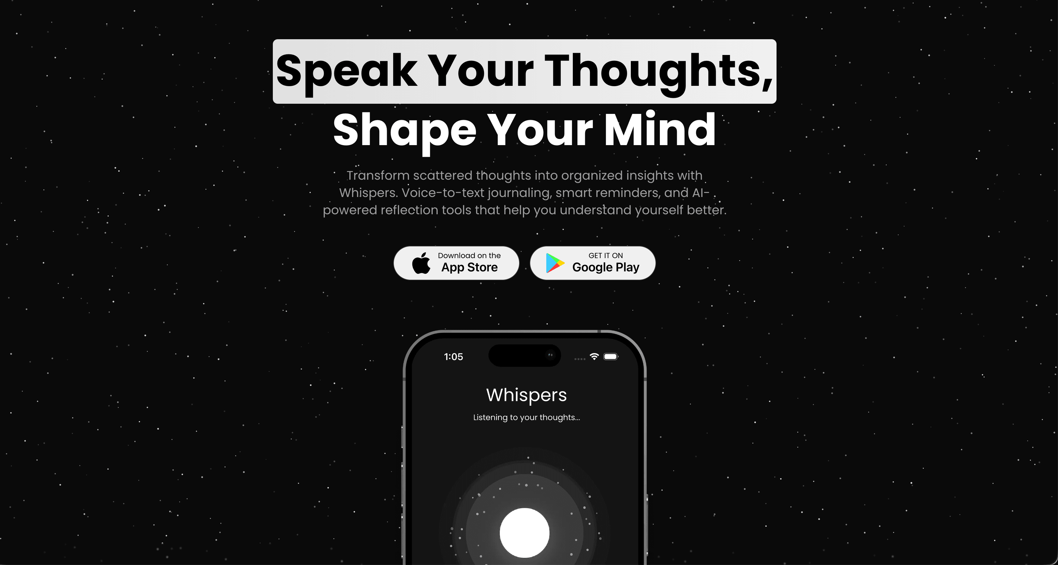 Whispers app interface